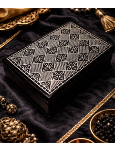 Bidri Box with Pure Silver Charkali Inlay 804
