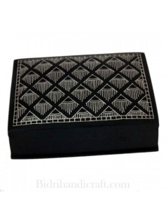 Bidri Box with Pure Silver Wire Inlay 808