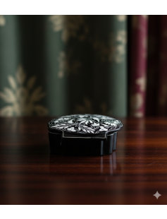 Handcrafted Bidri Shell Shape Box – Pure Silver Sheet Inlay 874