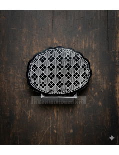 Handcrafted Bidri Shell Shape Box – Pure Silver Wire Inlay 876