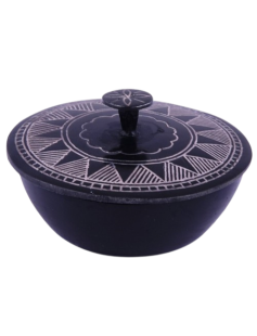Mini Handcrafted Bidri Round Shape Box 880