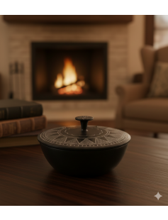 Mini Handcrafted Bidri Round Shape Box 880