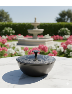 Mini Handcrafted Bidri Round Shape Box 880