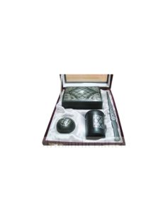 Handcrafted Bidri Office Set – Pure Silver Wire Inlay 882