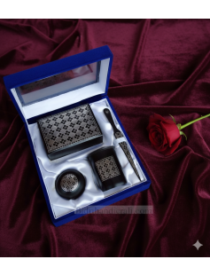 Handcrafted Bidri Office Set – Pure Silver Wire Inlay 884