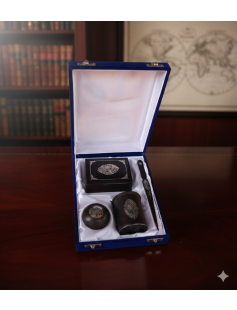 Handcrafted Bidri Office Set – Pure Silver Wire Inlay 885