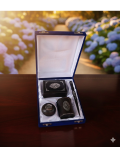 Handcrafted Bidri Office Set – Pure Silver Wire Inlay 885