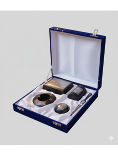 Handcrafted Bidri Office Set – Pure Silver Star Inlay 886